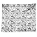 Black And White Snowman Pattern Print Tapestry