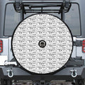 Black And White Snowman Pattern Print Tire Cover With Camera Hole