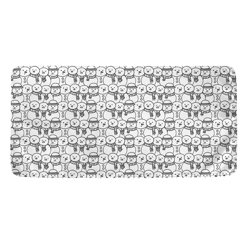Black And White Snowman Pattern Print Towel