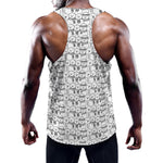 Black And White Snowman Pattern Print Training Tank Top
