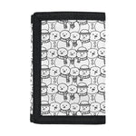 Black And White Snowman Pattern Print Trifold Wallet