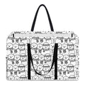 Black And White Snowman Pattern Print Utility Tote Bag