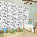 Black And White Snowman Pattern Print Wall Sticker