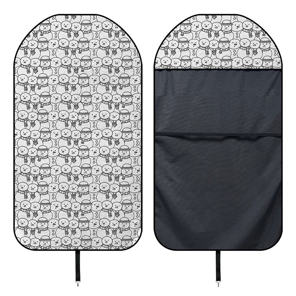 Black And White Snowman Pattern Print Waterproof Car Seat Cover