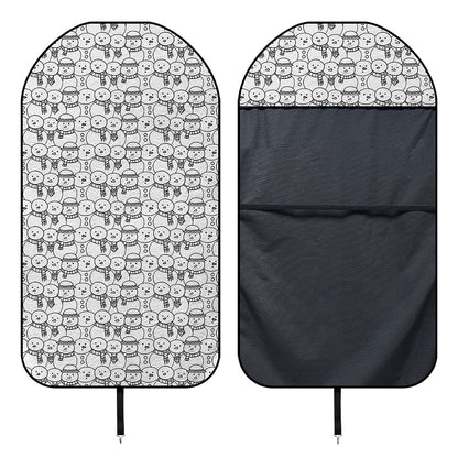 Black And White Snowman Pattern Print Waterproof Car Seat Cover