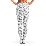 Black And White Snowman Pattern Print Women's Leggings