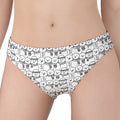 Black And White Snowman Pattern Print Women's Panties