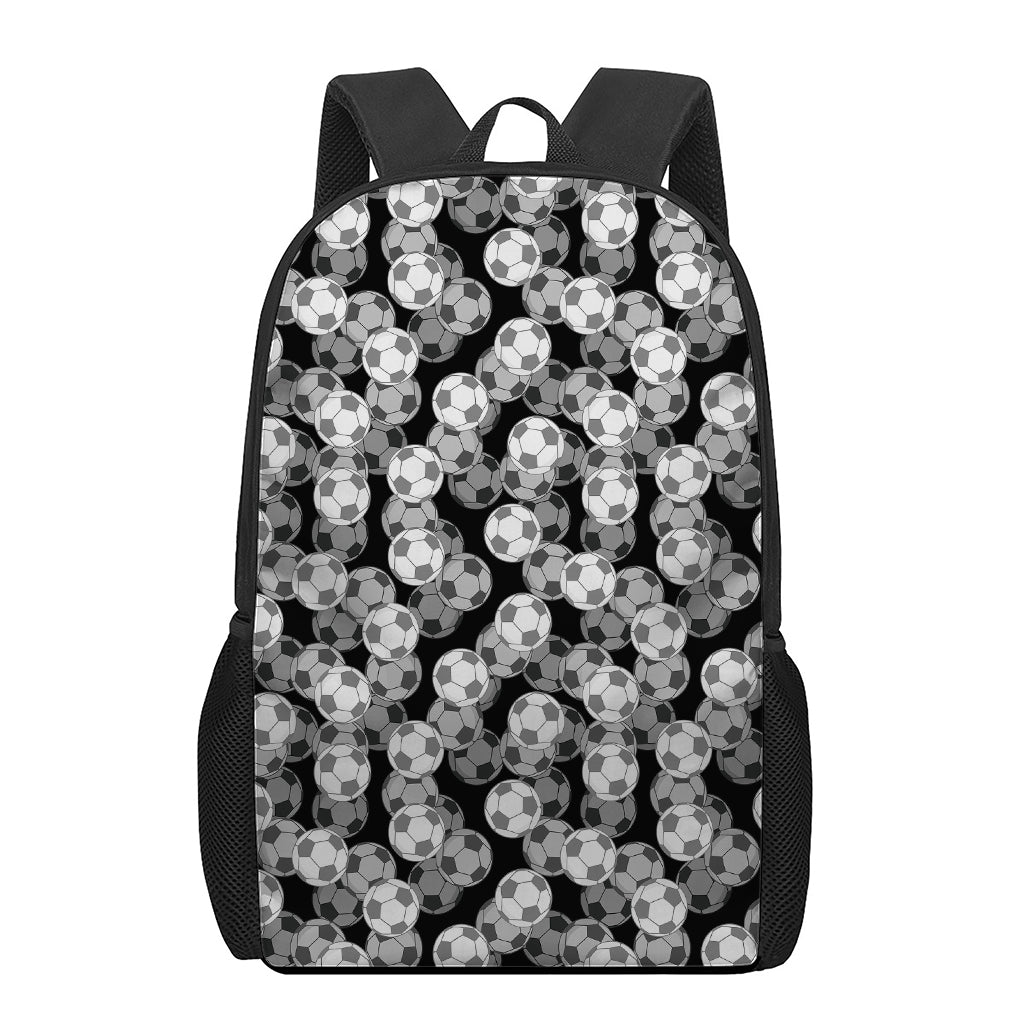Black And White Soccer Ball Print 17 Inch Backpack