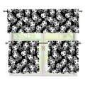 Black And White Soccer Ball Print 3 Piece Kitchen Curtains