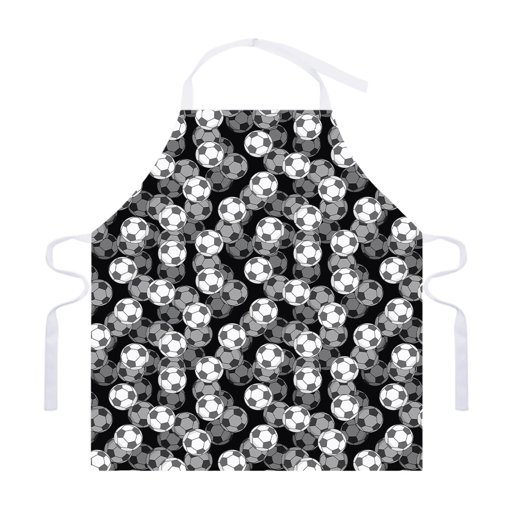 Black And White Soccer Ball Print Adjustable Apron
