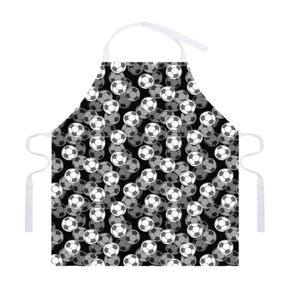 Black And White Soccer Ball Print Adjustable Apron