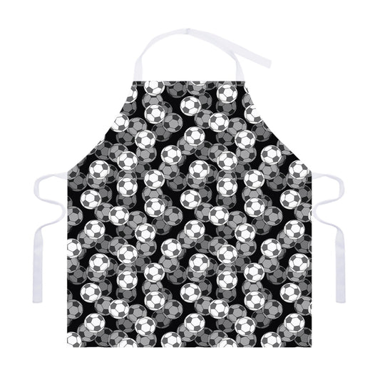 Black And White Soccer Ball Print Adjustable Apron