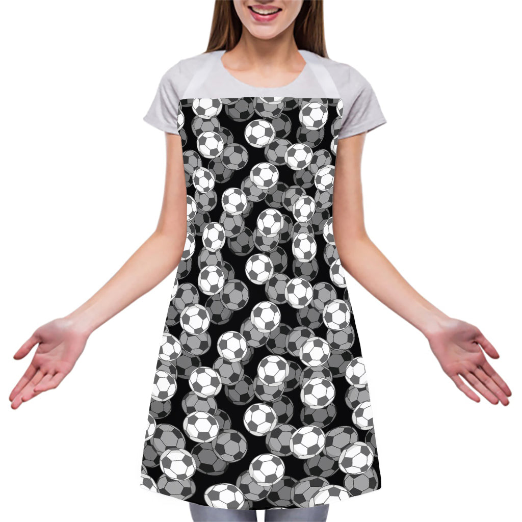 Black And White Soccer Ball Print Adjustable Apron