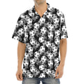 Black And White Soccer Ball Print Aloha Shirt