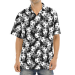 Black And White Soccer Ball Print Aloha Shirt