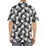 Black And White Soccer Ball Print Aloha Shirt
