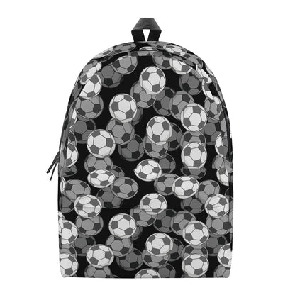 Black And White Soccer Ball Print Backpack