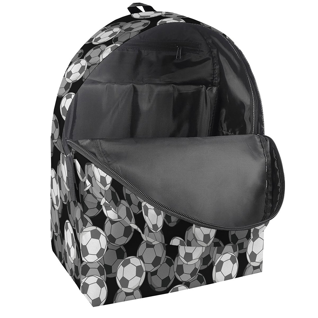 Black And White Soccer Ball Print Backpack