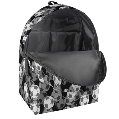 Black And White Soccer Ball Print Backpack