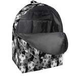Black And White Soccer Ball Print Backpack
