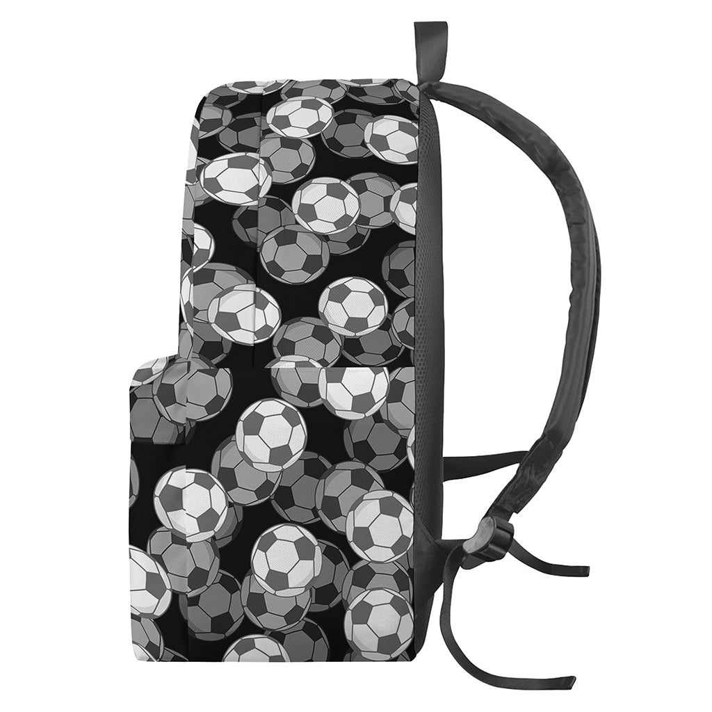 Black And White Soccer Ball Print Backpack