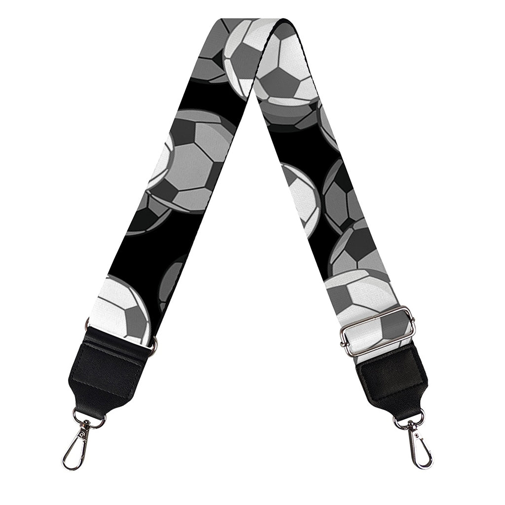 Black And White Soccer Ball Print Bag Strap