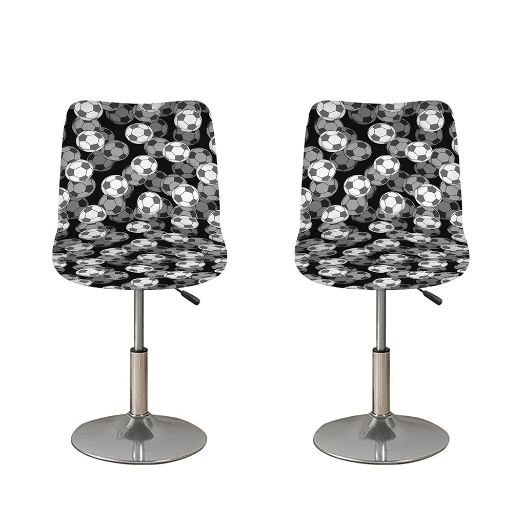 Black And White Soccer Ball Print Bar Stool Covers