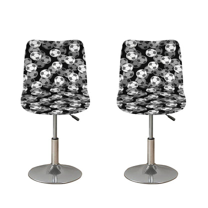 Black And White Soccer Ball Print Bar Stool Covers