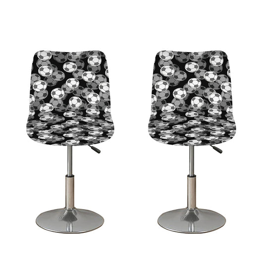 Black And White Soccer Ball Print Bar Stool Covers