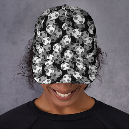 Black And White Soccer Ball Print Baseball Cap