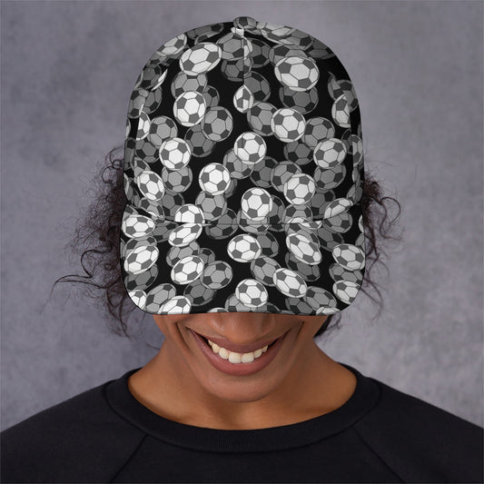 Black And White Soccer Ball Print Baseball Cap