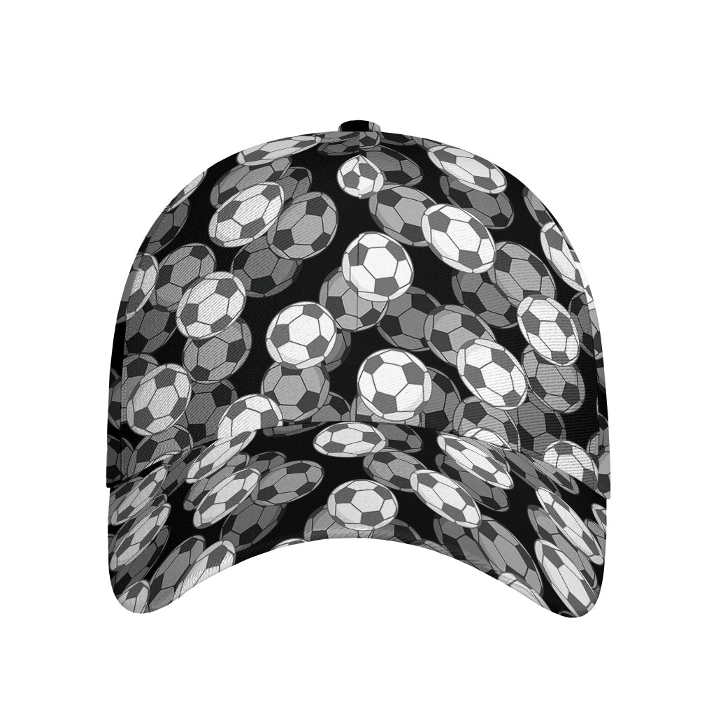 Black And White Soccer Ball Print Baseball Cap