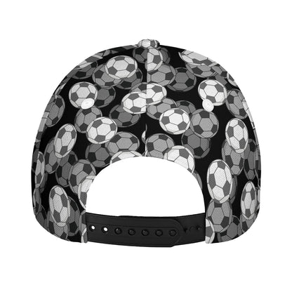 Black And White Soccer Ball Print Baseball Cap