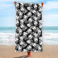 Black And White Soccer Ball Print Beach Towel