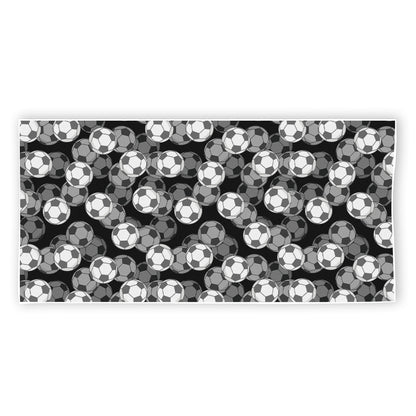 Black And White Soccer Ball Print Beach Towel