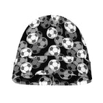 Black And White Soccer Ball Print Beanie