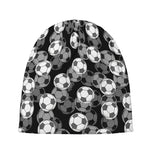 Black And White Soccer Ball Print Beanie