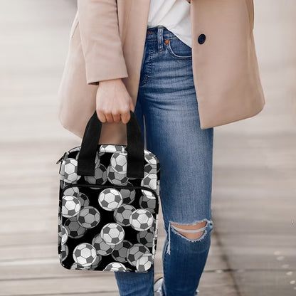 Black And White Soccer Ball Print Bible Tote Bag