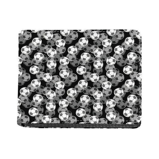 Black And White Soccer Ball Print Bifold Wallet