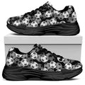 Black And White Soccer Ball Print Black Chunky Shoes