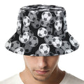 Black And White Soccer Ball Print Bucket Hat