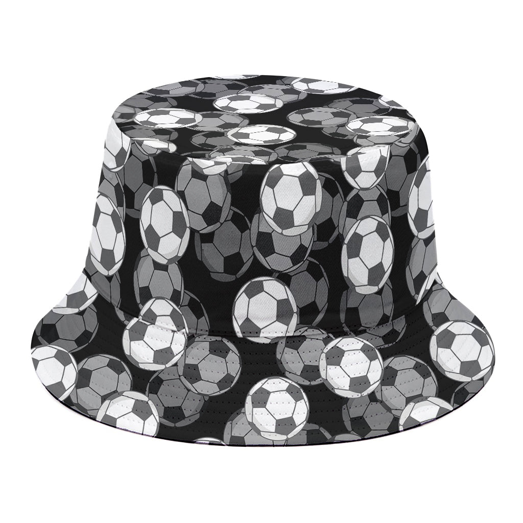 Black And White Soccer Ball Print Bucket Hat