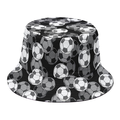 Black And White Soccer Ball Print Bucket Hat