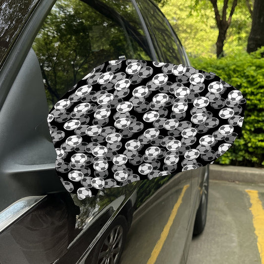 Black And White Soccer Ball Print Car Side Mirror Covers