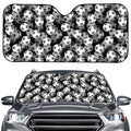 Black And White Soccer Ball Print Car Windshield Sun Shade