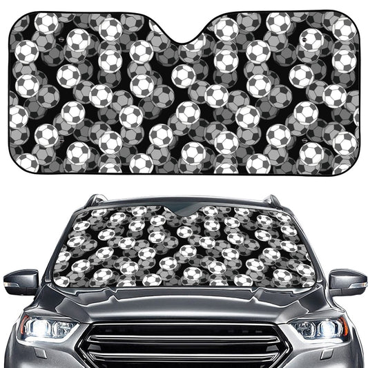 Black And White Soccer Ball Print Car Windshield Sun Shade