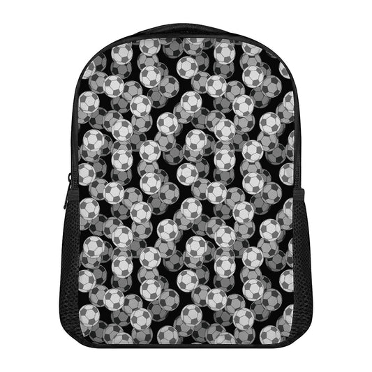 Black And White Soccer Ball Print Casual Backpack