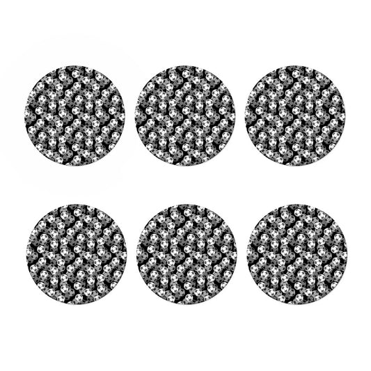 Black And White Soccer Ball Print Coaster Set