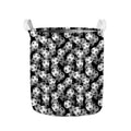 Black And White Soccer Ball Print Collapsible Laundry Basket