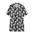 Black And White Soccer Ball Print Cotton Hawaiian Shirt
